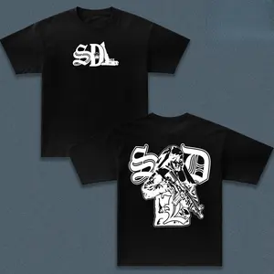 SDL, Trendy Streetwear Graphic Zip Up T-Shirt, Retro Pattern Full Print Unisex Fashion Outerwear for Men Women