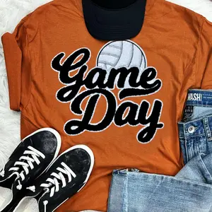 Volleyball Black Game Day Chenille Patch