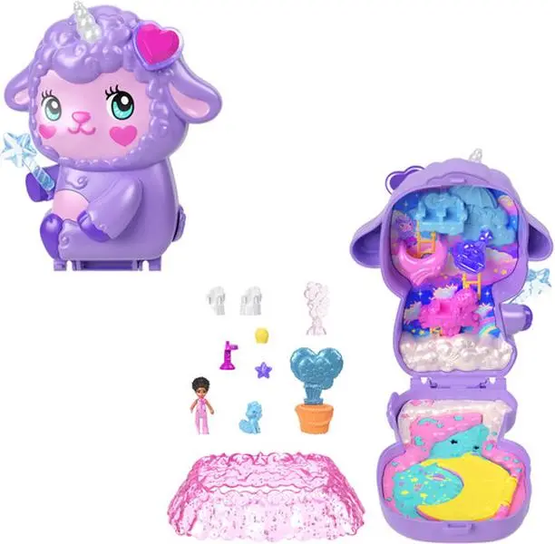Polly Pocket Cozy Dreamland Lamb Compact Collectible Paper Doll, Collectible Figures [COLLECTIBLES]