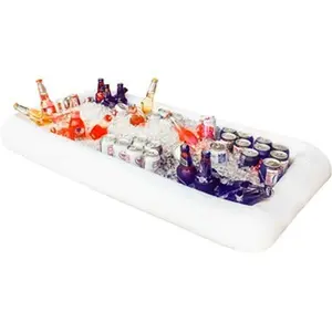 Inflatable Ice Serving Buffet Bar with Drain Plug - Salad Food & Drinks Tray for Party Picnic & Camping (Pack of 1)