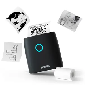 JADENS Portable Wireless Thermal Printer, 1 Set Rechargeable Instant Journal Photo Printer Mini Bluetooth Printer for Home & Office