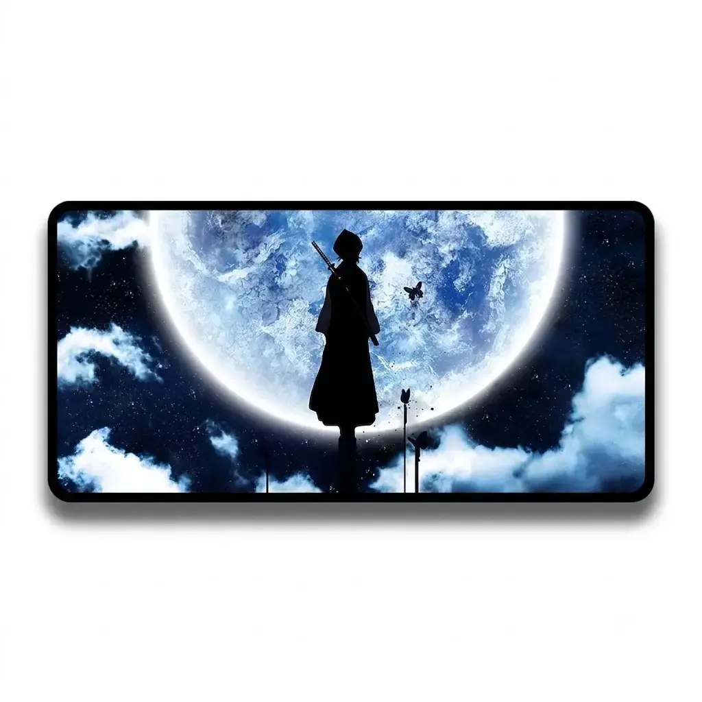 Bleach Anime Mouse Pad Rukia – Moon Theme, Durable & Non-Slip Gaming Desk Mat