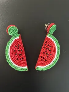 Beaded Watermelon Earrings – Palestine Earrings