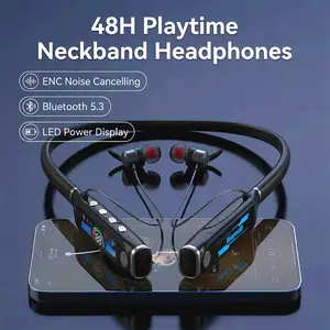 Wireless Neckband Headphones | Noise Cancelling, Clear HD Audio, 30H Playtime | Lightweight Comfort for Gym, Running & Hiking