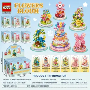 Flowers Bloom Mini Building Blocks Full Set Box, Cute Flower Garden Blind Box Toys, Collectible DIY Micro Brick Display Set 6PCS Open For Sale!