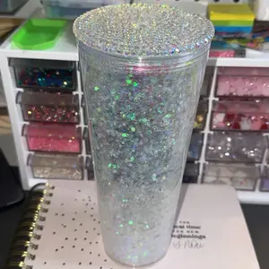 24oz glitter globe acrylic tumbler