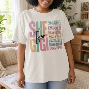 She Is Gigi Shirt Women Christian Bible Verse Graphic Tee Grandma Gift