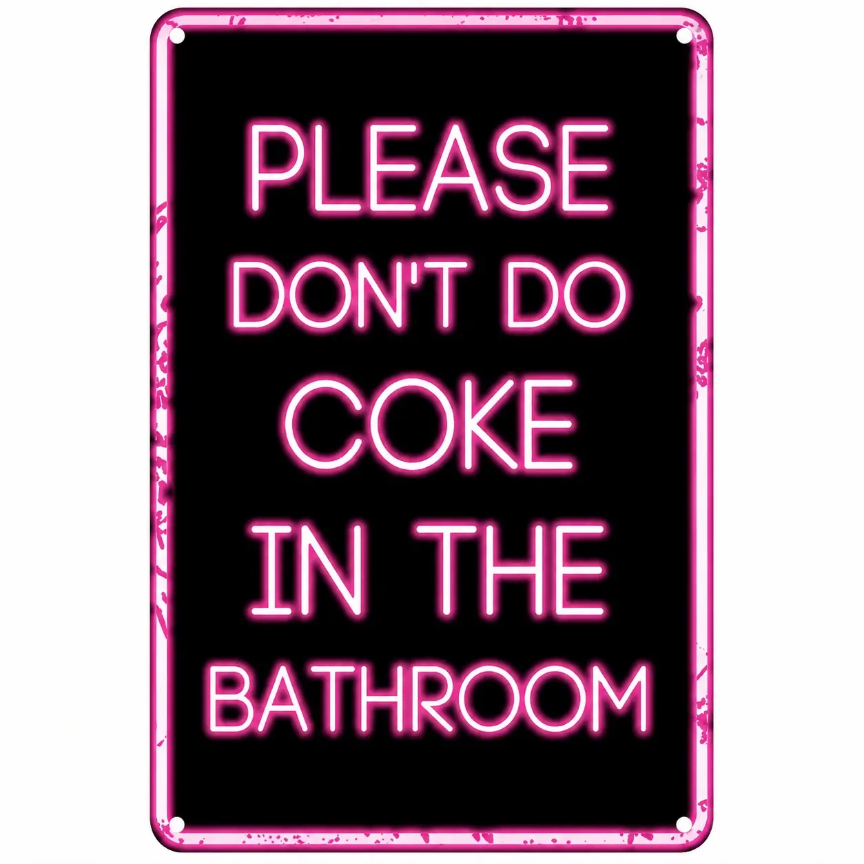 Neon Sign, Please Don't Do Coke in The Bathroom, Neon Sign for Home, Bar, Coffee Shop, Garage, Bathroom Decorations, Wall Metal Plaque, Multifunctional Metal Decoration with English Text, Signage, Home Decor Products, Humorous Wall Home Signs, Decorative