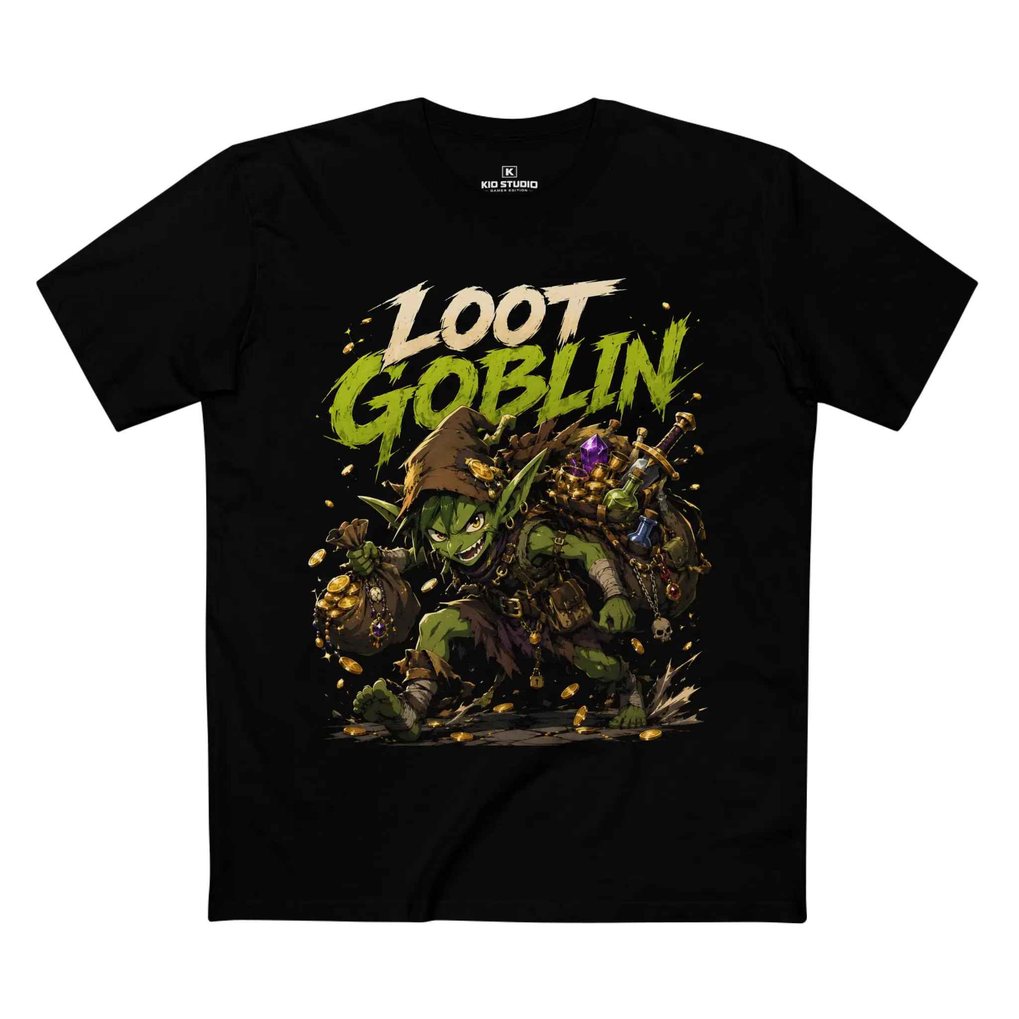 Loot Goblin Gamer T-Shirt | Fantasy RPG Gaming Tee | Premium Cotton Shirt