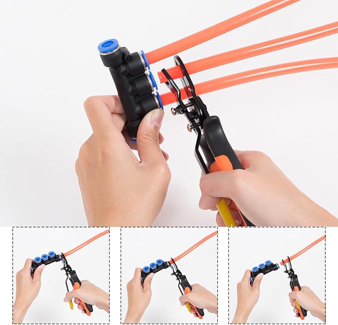 Air Hose Connector Removal Tool Push-to-Connect Fittings Disconnect Pliers for Automotive Pneumatic Air Line Repair Quick Release Fitting Pliers One-Hand Operation Compact Design