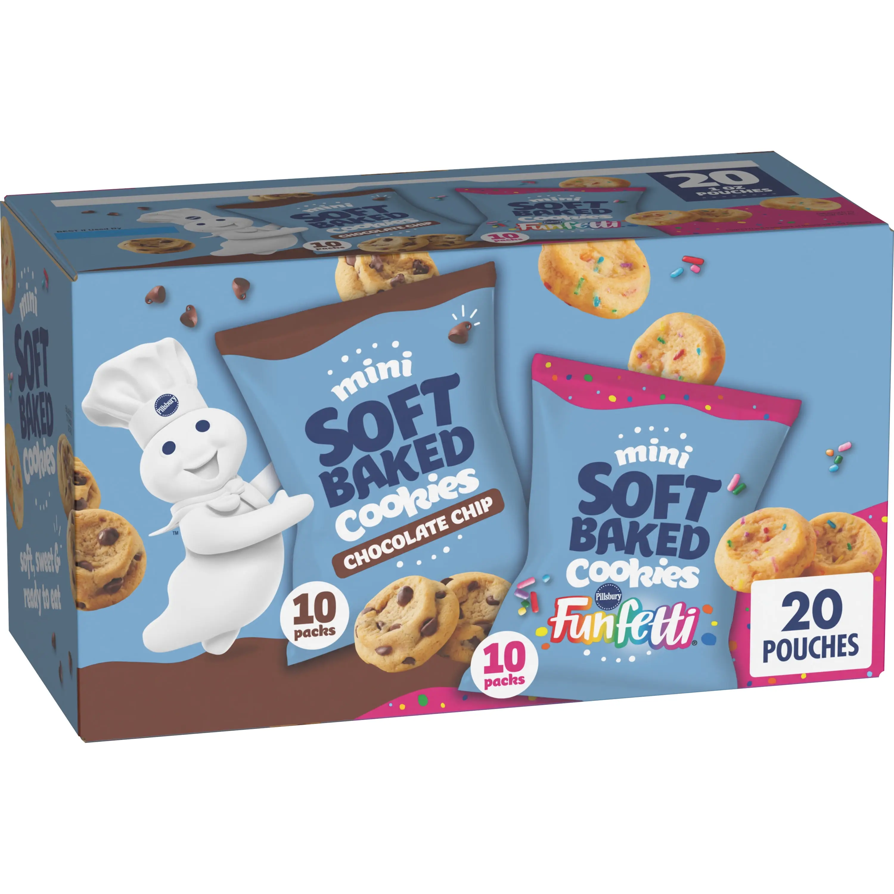 Pillsbury Chocolate Chip and Funfetti Mini Soft Baked Cookies 20 Count
