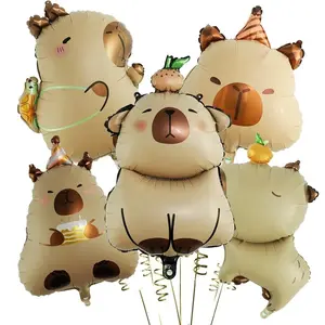 New Capybara Party Decoration Birthday Animal Water Vole Aluminum Foil Balloons, Perfect for Birthday Parties, Theme Gatherings, Photo Props