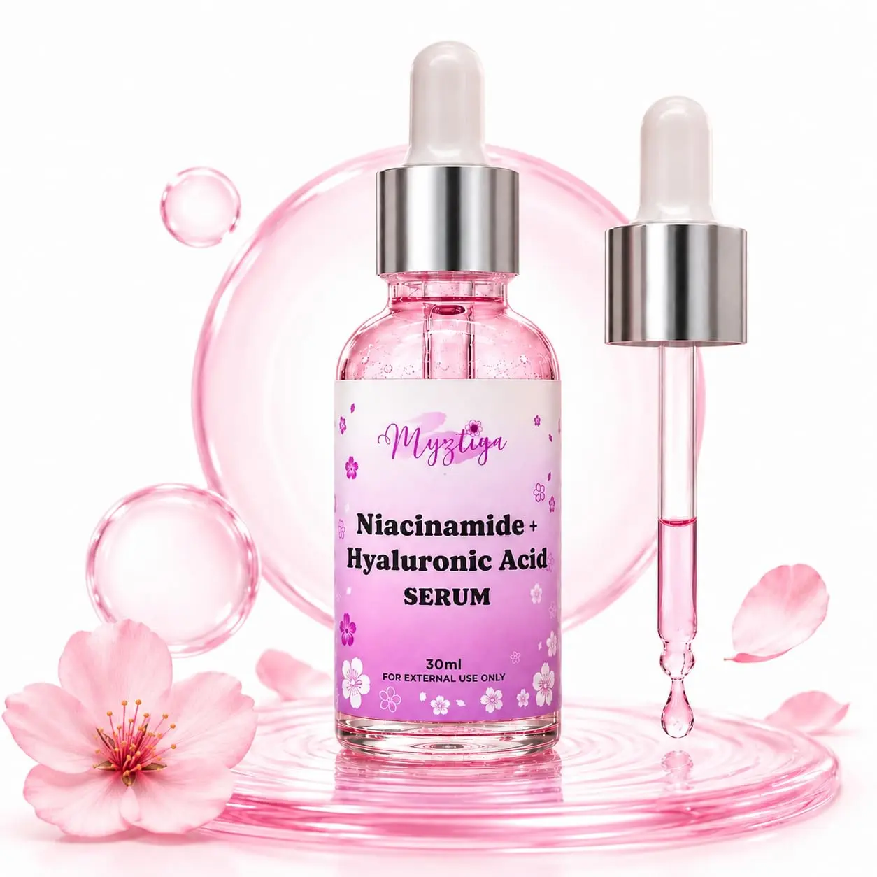 Niacinamide + Hyaluronic Acid Facial Serum – Aloe Vera & Vitamin E Hydrating Formula for Smooth, Healthy-Looking Skin