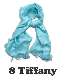 Women Pashmina Wool Feel Silky Classic Solid Wedding Shawl Scarf Stole Wrap Tiffany