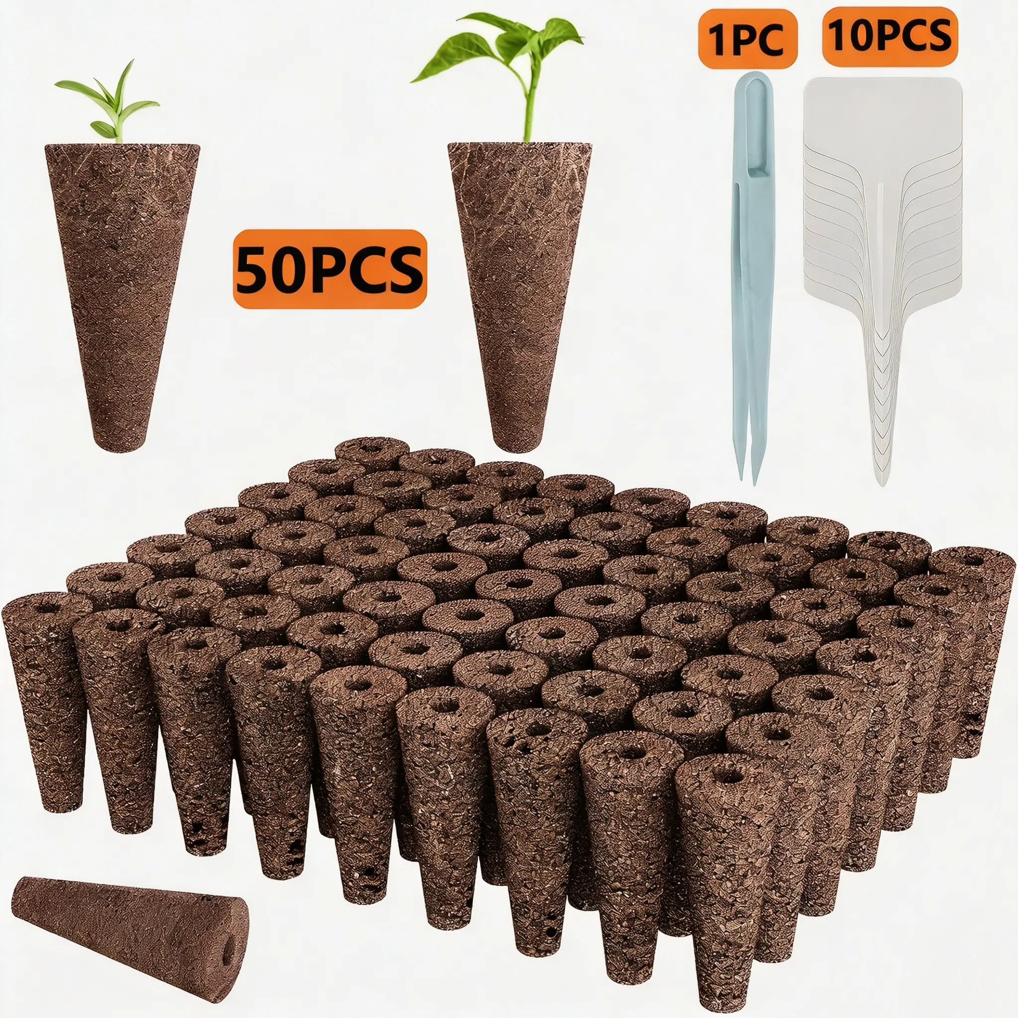 61 Piece Hydroponic Pods Kit: Grow Anything with 50 Grow Sponges - Compatible with All Hydroponics Brands