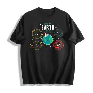Men’s Plus Size S-5XL 100% Cotton Graphic Tee Happy Earth Day Planet Design Summer Casual T-Shirt Gift For Environmental Lovers