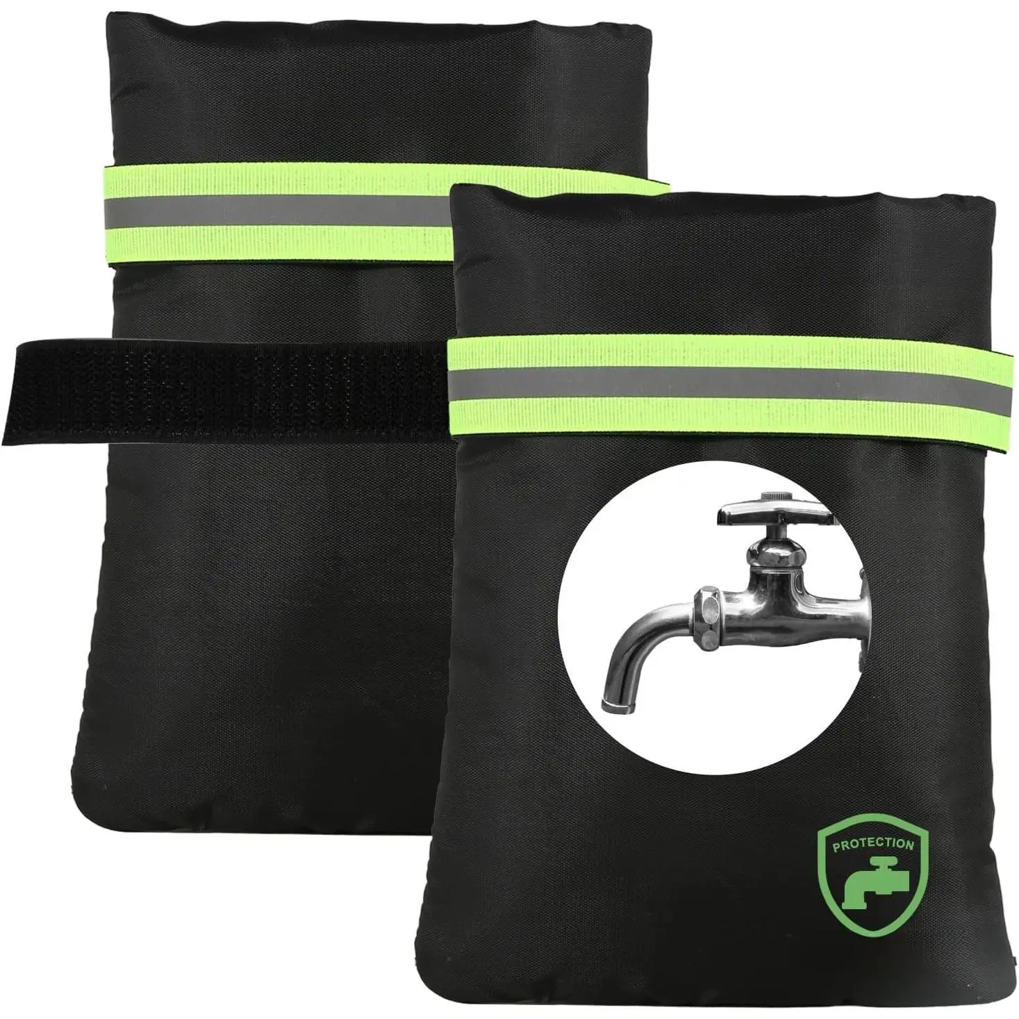 2Pack Outdoor Faucet Covers for Winter Freeze Protection, 8.5?x5.9?x1.9? Thicker Hose Bib Insulation Cover  & Frost Free Outside Spigot Cover Bags Insulated Covers with Reflective Strips