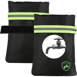 2Pack Outdoor Faucet Covers for Winter Freeze Protection, 8.5?x5.9?x1.9? Thicker Hose Bib Insulation Cover  & Frost Free Outside Spigot Cover Bags Insulated Covers with Reflective Strips