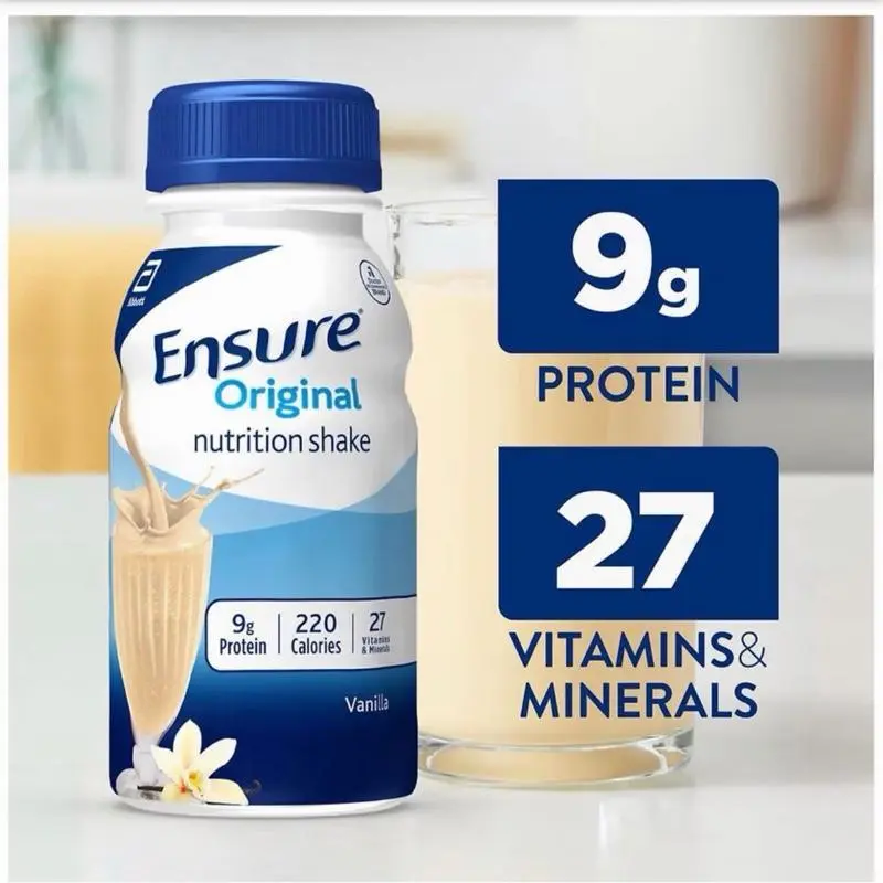 Ensure Original Protein Nutrition Shake, 8.0 fl oz, 16-Pack High Quality Protein Lean Muscle Booster
