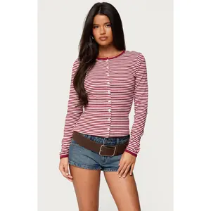 Edikted Women's Rayla Striped Button Up Top
