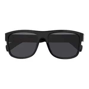 KENT - Modern Flat Top Horn Rimmed Sunglasses Gloss Black Dark Smoke Tint