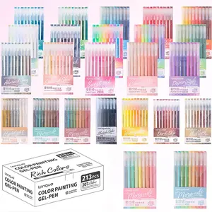 Languo 162/213 Color Gel Pen Set, Fine Tip Silicone Material, Twist-Off Cap, Left Right Hand Use, Ideal for Coloring Drawing Journaling Crafts, Gel Paint Pens