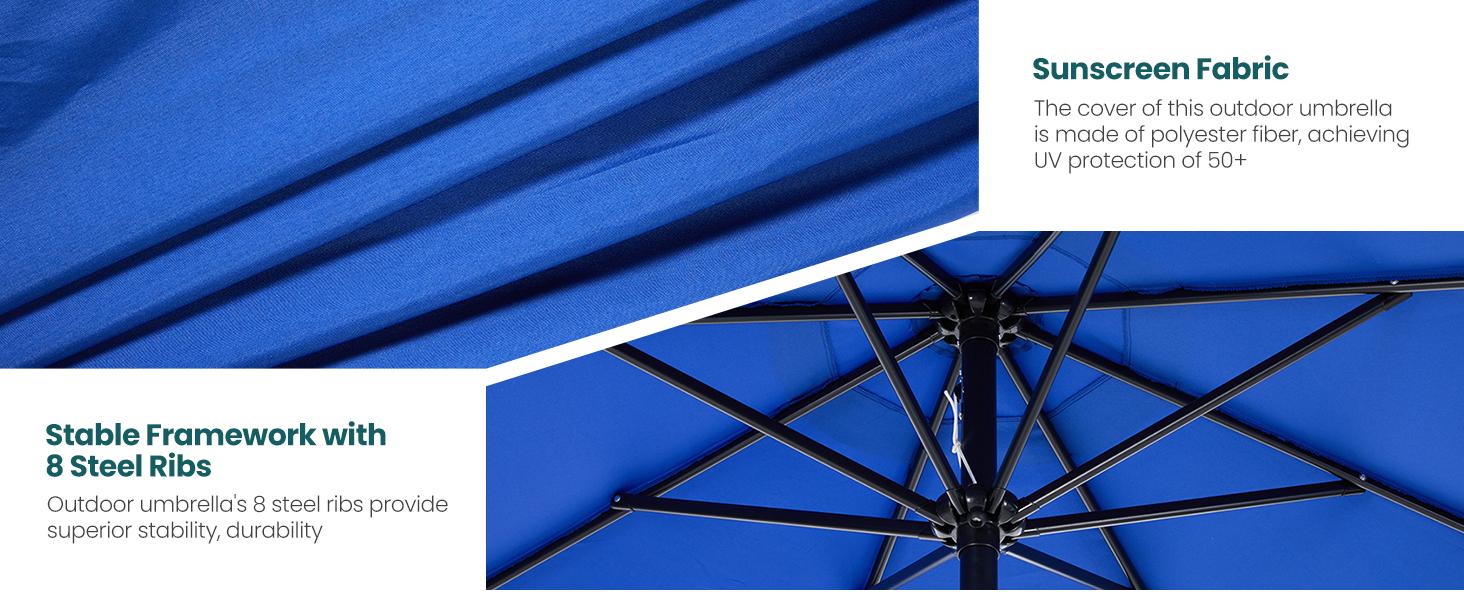 9.8FT Offset Patio Umbrella Hanging Cantilever Umbrella - Outdoor Sun Shade with Easy Tilt Adjustment, 8 Ribs, UV Protection 9.8FT Offset Patio Umbrella Hanging Cantilever Umbrella - Outdoor Sun Shade with Easy Tilt Adjustment, 8 Ribs, UV Protection