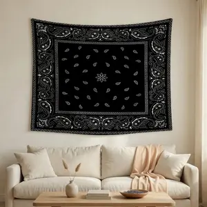 Paisley Bandana Print Tapestry, Single-Sided HD Printed Wall Hanging, Retro Boho Style, Lightweight & Fade-Resistant, Ideal for Bedroom, Living Room & Dorm Decor, Perfect for Keepsake Gifts