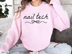 Nail Tech Sweatshirt, Nail Tech Shirt, Nail Technician Crewneck, Nail Salon Staff, Manicurist Shirt, Nail Artist Apparel Gift