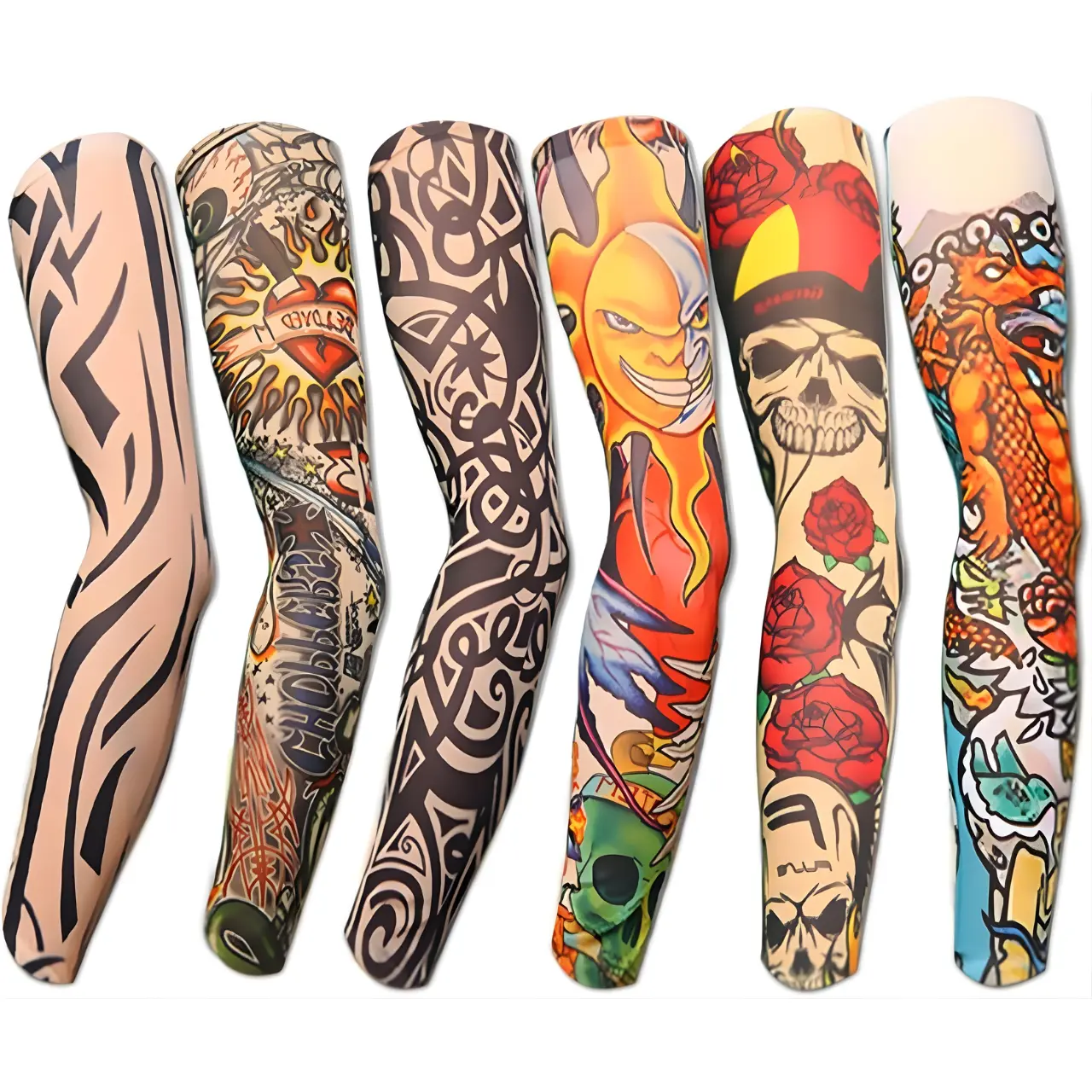 6 Pack Fake Tattoo Arm Sleeves Set Temporary Tattoo Kit UV Protection for Men Women arm sleeve