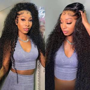 Bling Hair Water Wave Lace Front Wig 13x6 Deep Curly Hd Lace Frontal Brazilian Wigs For Women Human Hair 13x4 Deep Wave Transparent Lace Frontal Wig 180Density 12~38Inch Pre-plucked Hair Wig 180%Density