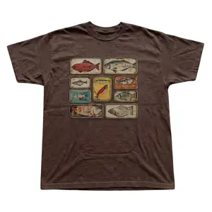 The Vintage Fish Collage Shirt, Retro Fishing Graphic Tee, Coastal Fisherman Shirt, Vintage Funny Cat Shirt, Gift For Woman, Gift For Men, Womenswear Top Underwear Streetwear, Trending Shirt