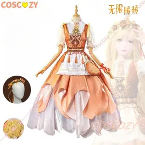 Nikki Hometown Breeze Cosplay Game Infinity Nikki Cosplay Outfit Lolita Orange Dress Suit Women Kawaii Girls Gown Party Props