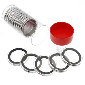 Capsule Tube & 15 Ring Fit X38mm Coin Holders for 1.5oz Canadian Wildlife Coins