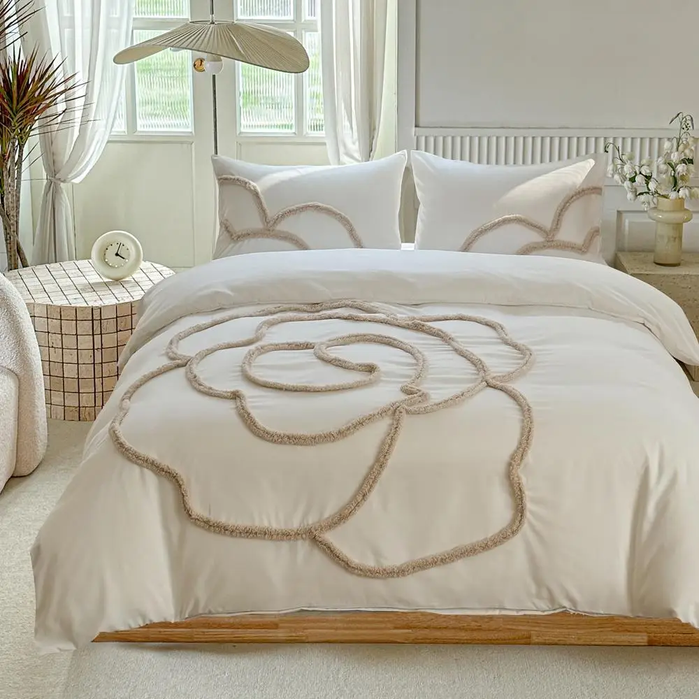 Floral Pattern Duvet Cover Set, 2/3 Counts/set Including 1 Duvet Cover & 1/2 Pillowcase, Soft Comfortable Bedding Set for Home Bedroom