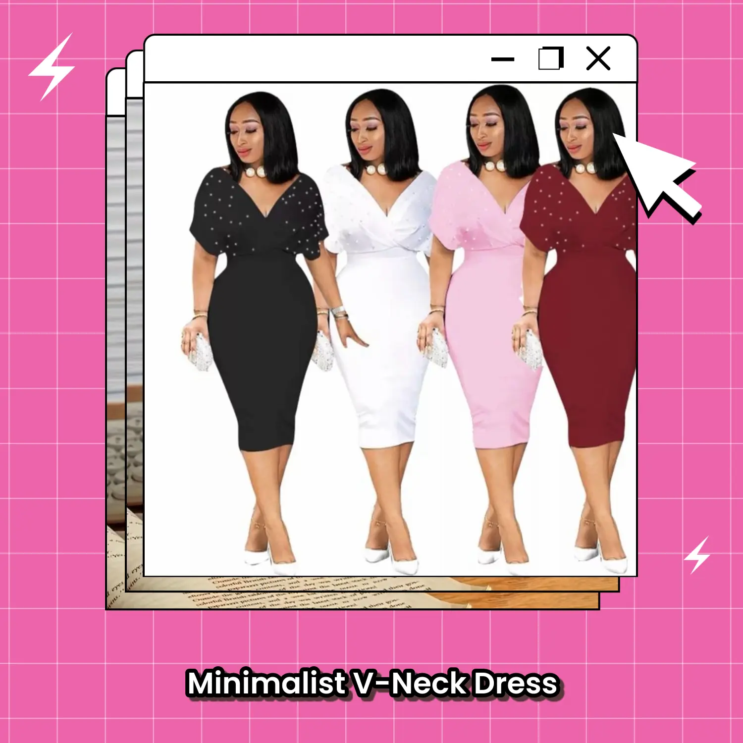 Women's Comfortable Minimalist V-Neck Short-Sleeve Polyester Dresses - Elegant Party Dress with Sexy Zipper for Cocktail, Business Casual Occasions, Women's Dresses