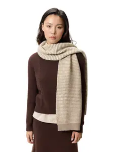 Organic Color Cashmere Waffle Knit Scarf