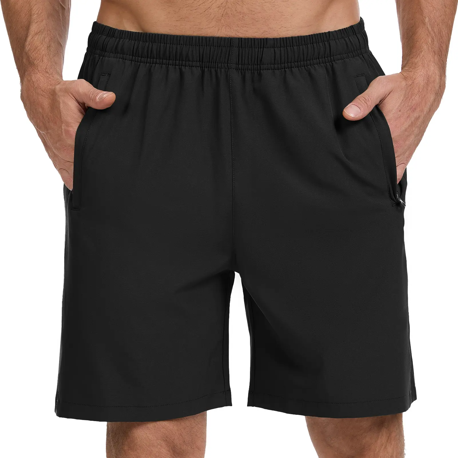 BASSDASH Men's 7" Inseam Hiking Fishing Shorts UPF 50+ with 3 Zipper Pockets Lightweight Water Resistant Quick Dry Outdoor FP12M