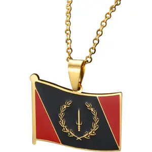 African American Flag Black American Heritage Flag Pendant Necklaces Women Men