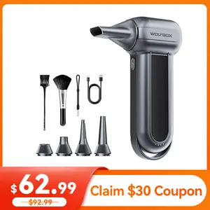 WOLFBOX MF100 Electric Air Duster 150000RPM Super Power Cordless Rechargeable Blower with 5 Nozzles & 2 Brushes for Computer Keyboard Outdoor House Car Cleaning - Multifunctional Portable Multifunctional TikTokShopHolidayHaul