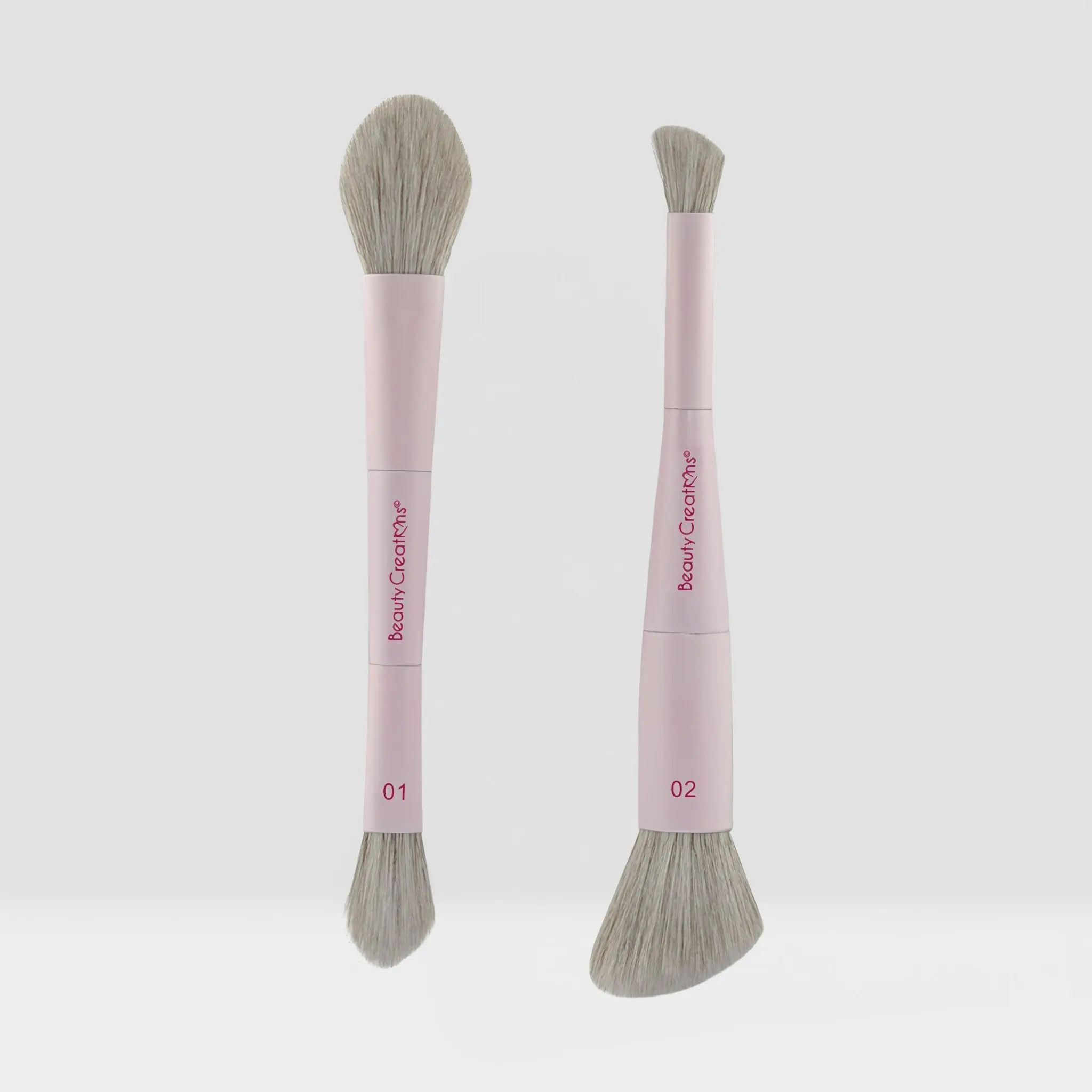 Beauty Creations Dual-Tip Makeup Brush Set - 2-Piece Cosmetic Combo, Precision Face Tools for Natural Looks, Powder & Detailed Contour Application, Makeup Brush Sets