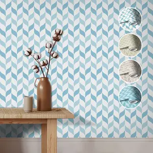 and Wavy Pattern Wallpaper, Geometric Style Self-Adhesive Wall Decor, Colorful Easy-To-Match Wallpaper for Living Room & Bedroom Renovation