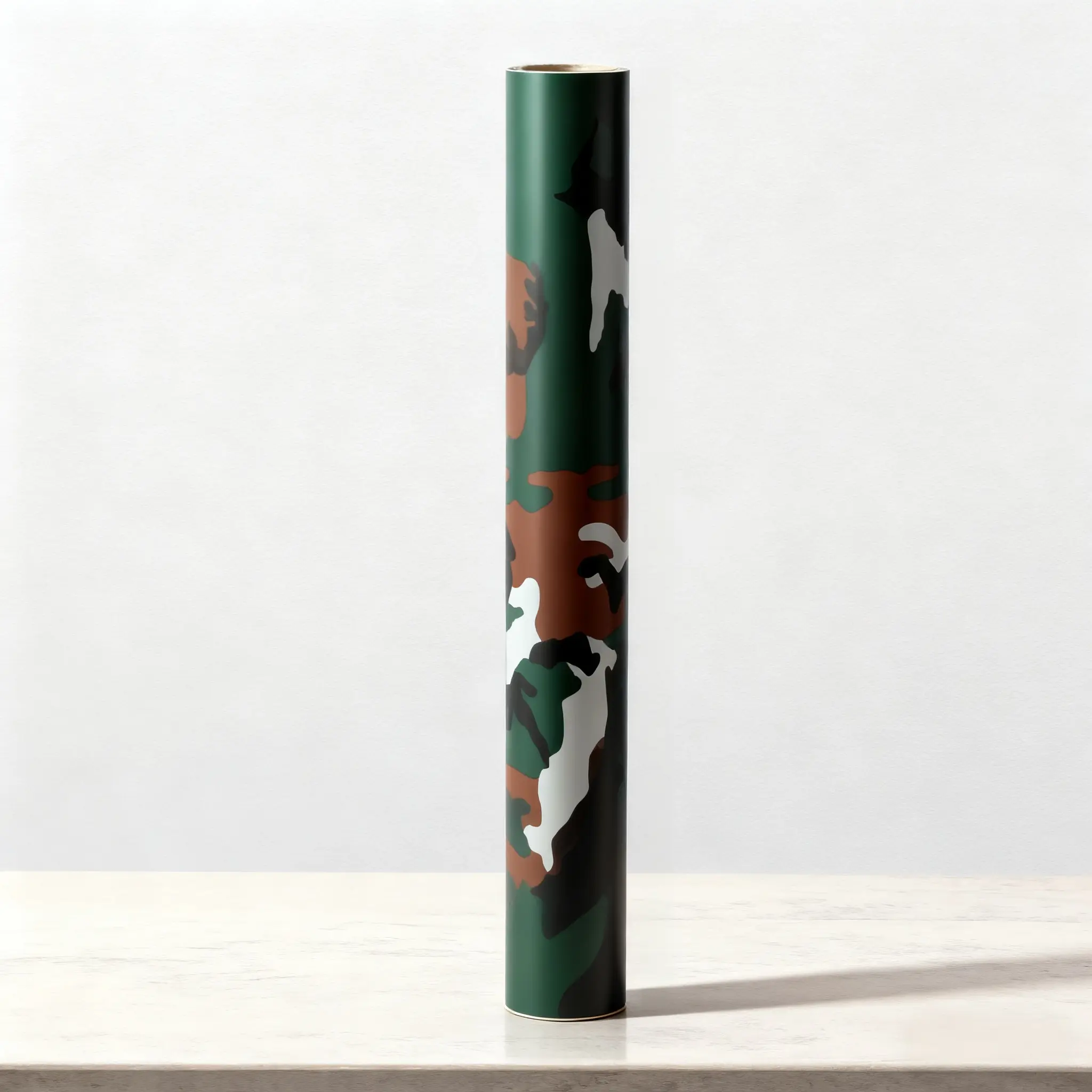 Military-Grade Matte Camo Finish Automotive Wrap Vinyl, Choose 12in x 60in or 58in x 60in Roll, Deep Green Multitone Camouflage Design with Self-Adhesive Backing