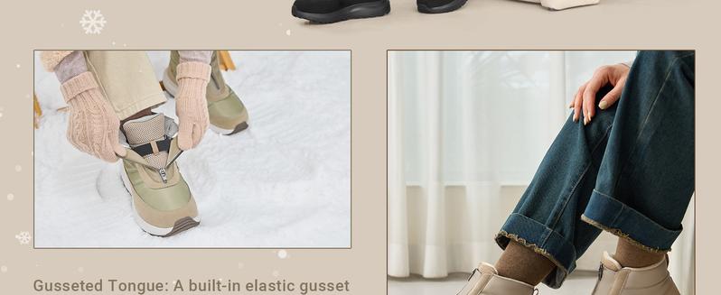 FitVille Women's Extra Wide Winter Boots Zipper Warm Insulated Snow Boots for Women Wide Width, Water Resistant, All-Day Comfort