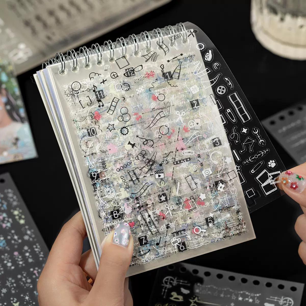 New Arrival 【Soft Glow Album】, PET coil die-cut sticker book with 30 pages of abundant stickers, decorative element stickers suitable for journals, laptops, suitcases and more