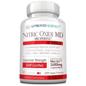 Approved Science Nitric Oxide MD - Muscle Development, Lean Body Mass, Improve Oxygen Supply, Boost Energy - 90 Capsules - 1 Bottle