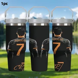1PC 30oz Cristiano Ronaldo Insulated Water Bottle, Stainless Steel Drinkware, Stainless Steel Tumbler, Leakproof Insulated Tumbler, Insulated Travel Drinkware, Leak-Proof Design, Ideal Gift for Birthdays & Holidays, Suitable for Home Gym Office Outdoor