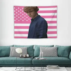 1pc Pink American Flag Tapestry - Walker High School Alumni Design, Soft Polyester Bedding with Striped Theme, Bedroom Wall Decor, Bedroom Wall Art | Striped Pattern | Polyester Fabric, Bedroom Decor
