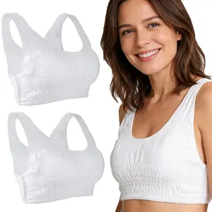 2 Pcs Disposable Nursing Bra for Breastfeeding, Soft Wearable Feeding Bra, High Absorbent and Breathable, Pressure-Free, Elastic Fit