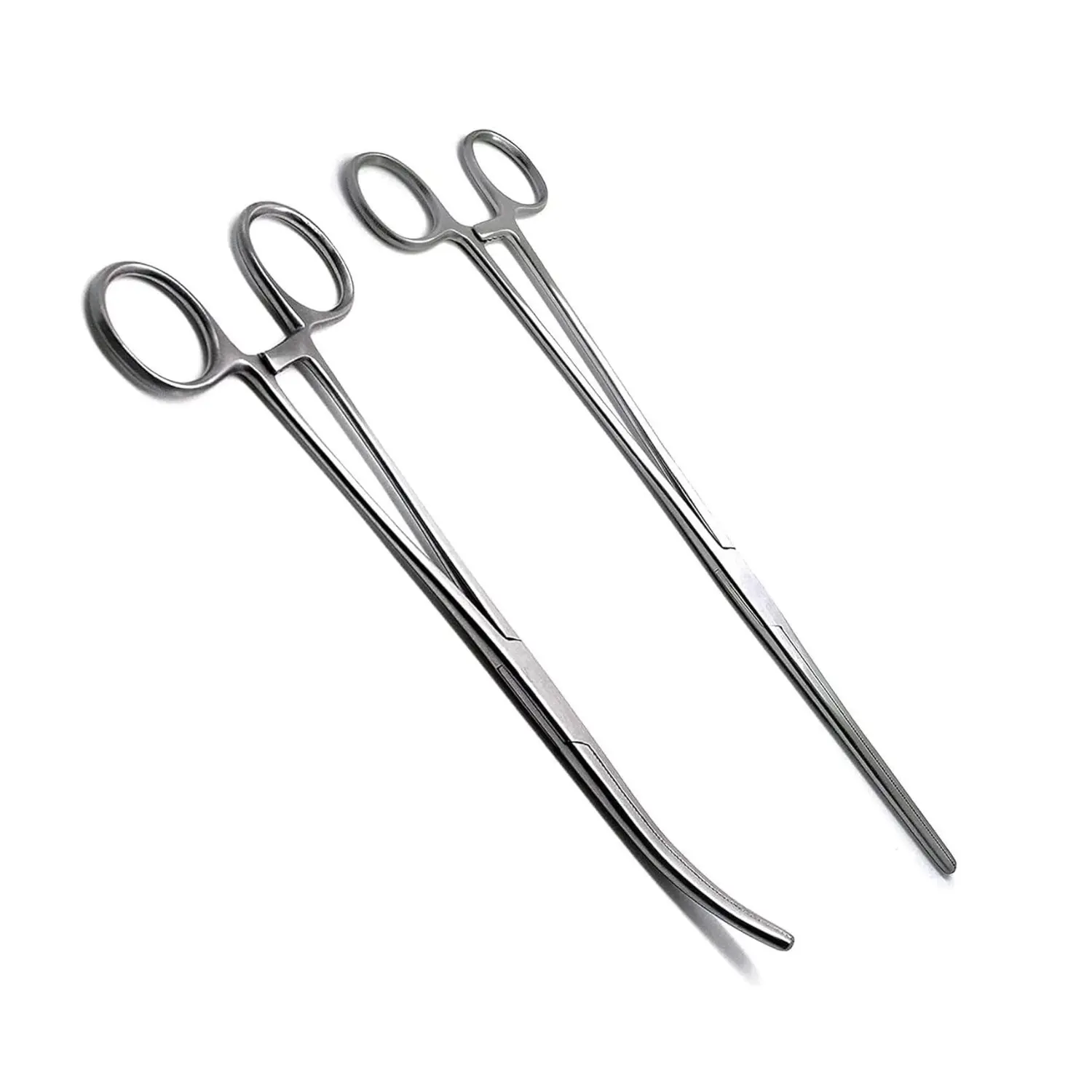 12" Stainless Steel Multi-Purpose Forceps Set, Straight and Curved Hand Tools